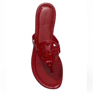 Tory Burch Maroon Patent Miller Sandals size 10.5 Brand New